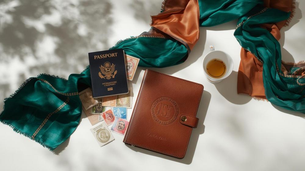 Notebook and coffee on a warm desk