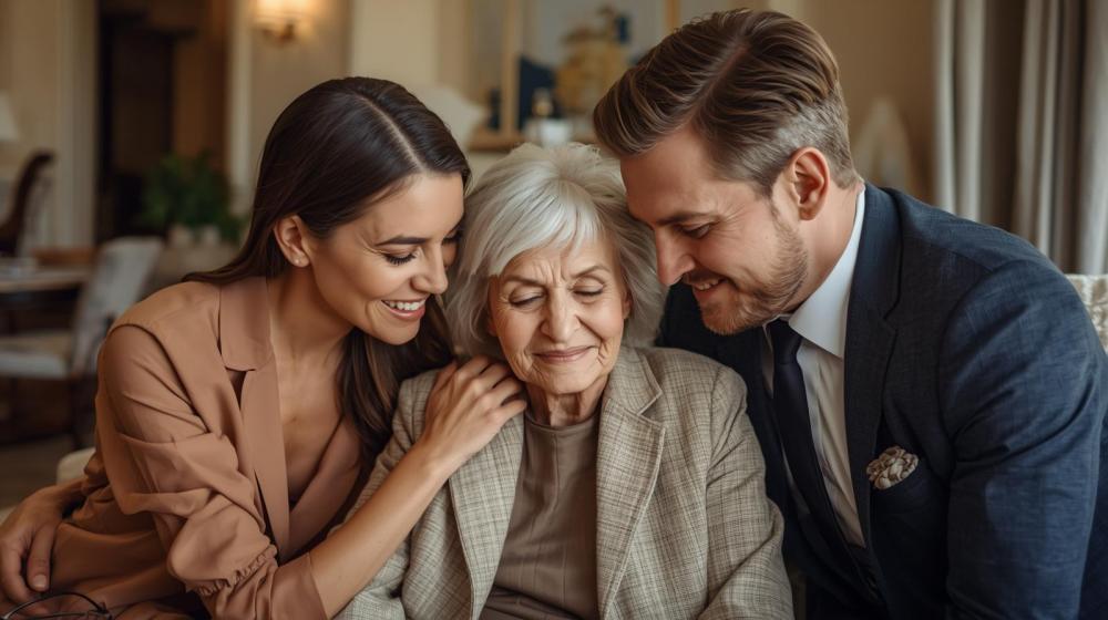 Couple walking in a city park